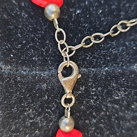 Bamboo Coral Black Glass Beaded Necklace - Picture 4 of 4